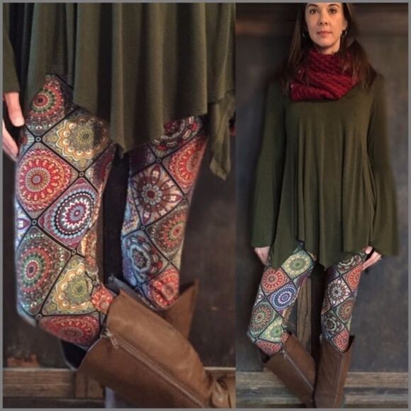 Spectrum Print Multi-Colored Leggings - Picture 1 of 4